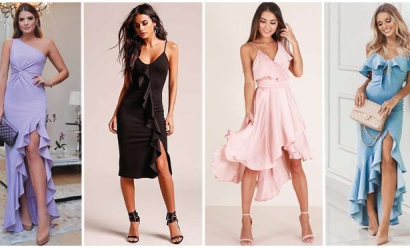 Vestidos con Olanes para lucir Elegante y Sofisticada